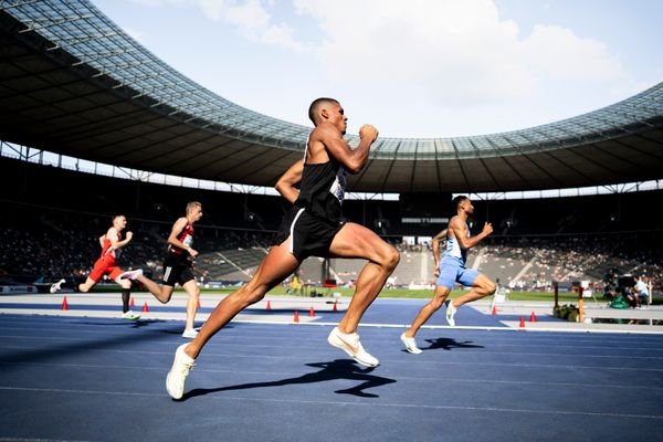 Malik Diakite (Hannover 96) im 400m Finale waehrend der deutschen Leichtathletik-Meisterschaften im Olympiastadion am 26.06.2022 in Berlin